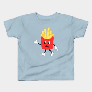 Retro French Fries Angry Face Kids T-Shirt